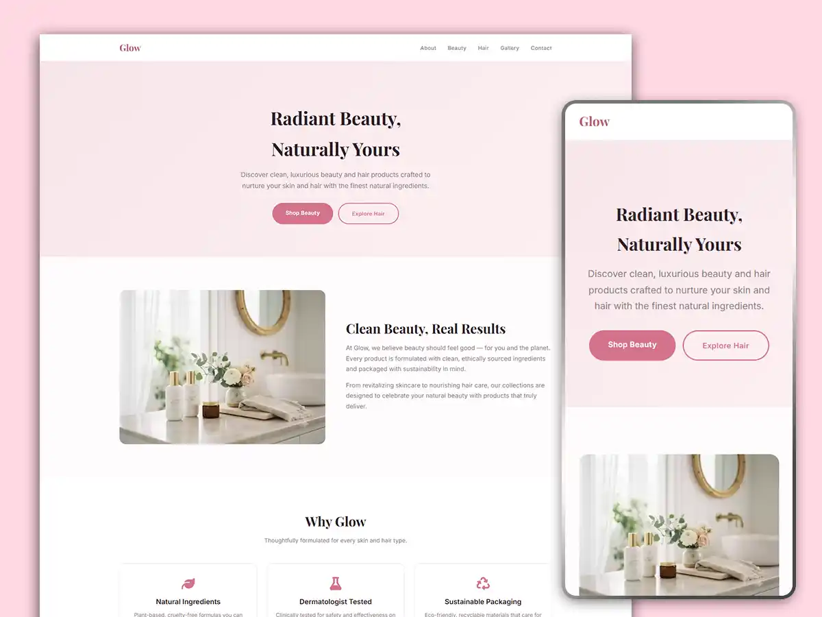 Cosmetics website template 001-9